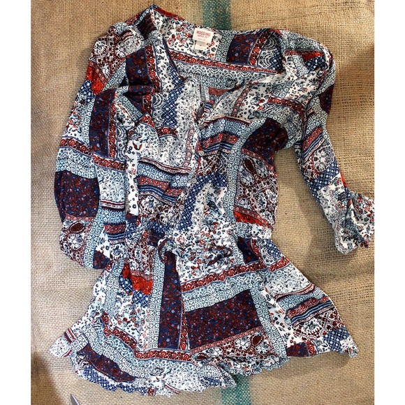 Mossimo Supply Co. Pants - Mossimo Patchwork Style Romper Boho Cruelty Free